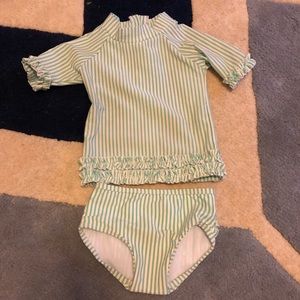 RuffleButts Swim Set - Rash guard and bottoms